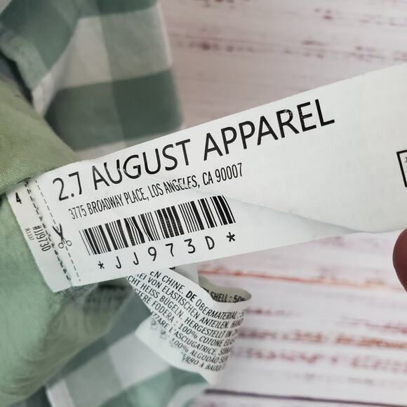 English Factory Cottagecore Dress S GreenWhite Check Ruffle Tiered Peasant - Picture 9 of 14